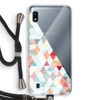 Gekleurde driehoekjes pastel: Samsung Galaxy A10 Transparant Hoesje met koord Gekleurde driehoekjes pastel: Samsung Galaxy A10 Transparant Hoesje met koord