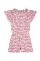 NoNo zomer jumpsuit meisjes - fresia paars - AOP bloemen, plissee, jersey - Sil