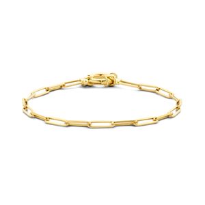 Armband Paperclipschakel vierkante buis geelgoud 3,0 mm 18 cm