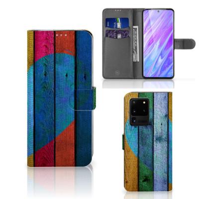 Samsung Galaxy S20 Ultra | Book Style Case | Wood Heart - Cadeau voor je Vriend
