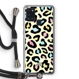 Leopard pattern: Samsung Galaxy A21s Transparant Hoesje met koord
