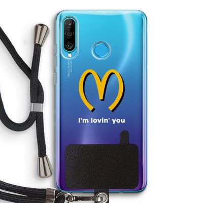 I'm lovin' you: Huawei P30 Lite Transparant Hoesje met koord