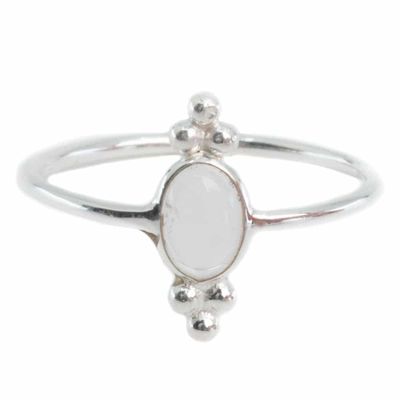 Edelsteen Ring Bergkristal - 925 Zilver - Fancy (Maat 17)