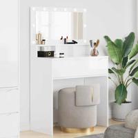 Slaapkamer Kaptafels met lade Hoogglans wit 80 x 39,6 x 135 cm