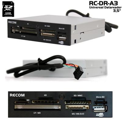 Recom Refurb. kaartlezer 3,5" intern