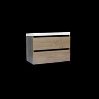 Onderkast Sanilux Trendline Met Greeplijst Mat Zwart 80x47x52 cm Tabak Oak Sanilux Onderkast Sanilux Trendline Met Greeplijst Mat Zwart 80x47x52 cm Tabak Oak Sanilux