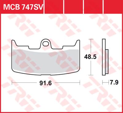 TRW Remblokken, en remschoenen voor de moto, MCB747SV Sinter street