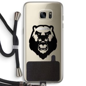 Angry Bear (black): Samsung Galaxy S7 Edge Transparant Hoesje met koord