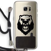 Angry Bear (black): Samsung Galaxy S7 Edge Transparant Hoesje met koord