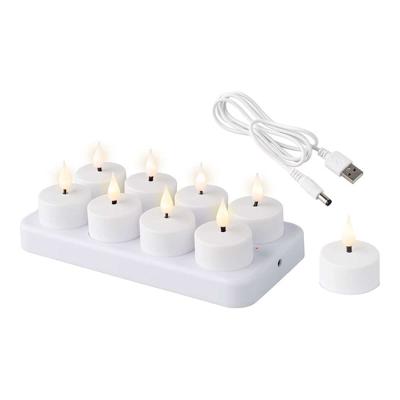Kaars LED Lumineo 486715 Wit Herlaadbaar Binnenkant (8 Stuks)