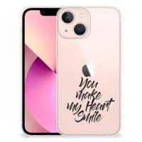 iPhone 13 mini | Siliconen hoesje | met naam Heart Smile