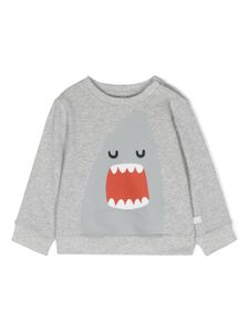 Stella McCartney Kids sweat chiné à imprimé requin - Gris