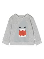 Stella McCartney Kids sweat chiné à imprimé requin - Gris - thumbnail