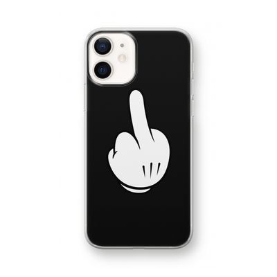 Middle finger black: iPhone 12 mini Transparant Hoesje
