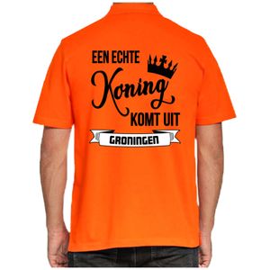 Oranje Koningsdag polo - echte Koning komt uit Groningen - heren 2XL  -