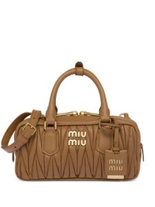 Miu Miu sac matelassé Arcadie en cuir nappa - Marron