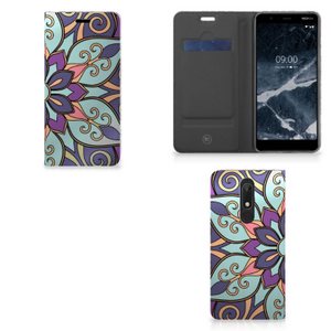 Nokia 5.1 (2018) Smart Cover Purple Flower