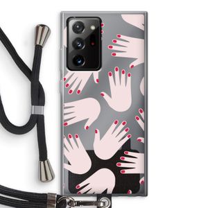 Hands pink: Samsung Galaxy Note 20 Ultra / Note 20 Ultra 5G Transparant Hoesje met koord