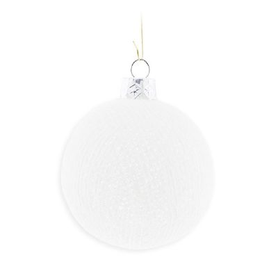 1x Witte Cotton Balls kerstballen 6,5 cm kerstboomversiering