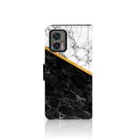 Motorola Edge 30 Neo | Bookcase | Marmer Wit Zwart - Origineel Cadeau Man