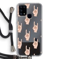 Rock: Samsung Galaxy M31 Transparant Hoesje met koord Rock: Samsung Galaxy M31 Transparant Hoesje met koord
