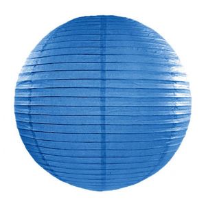 Luxe bol party lampionnen blauw 35 cm