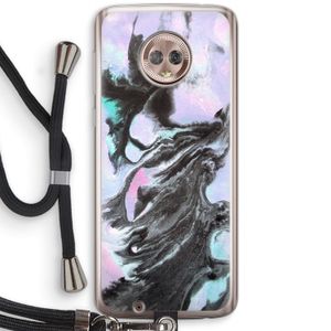 Pastel zwart: Motorola Moto G6 Transparant Hoesje met koord