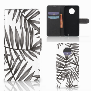 Motorola Moto G6 Plus Hoesje Leaves Grey