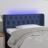 Hoofdbord LED 103x16x78/88 cm stof blauw