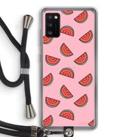 Watermeloen: Samsung Galaxy A41 Transparant Hoesje met koord