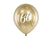 Glossy Ballonnen 60 goud (6st) - thumbnail
