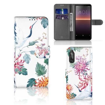 Sony Xperia 10 II | Telefoonhoesje | Met pasjeshouder | Bird Flowers