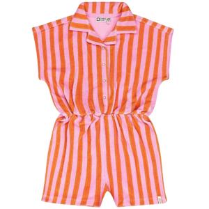 Tumble & Dry zomer jumpsuit meisjes - roze/oranje gestreept - La Barre