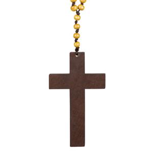 Carnaval/verkleed accessoires Non/priester/dominee/monnik - ketting met kruis - kralen - kunststof