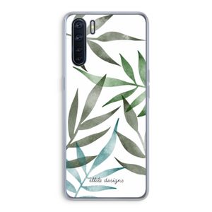 Tropical watercolor leaves: Oppo A91 Transparant Hoesje