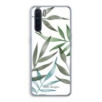 Tropical watercolor leaves: Oppo A91 Transparant Hoesje