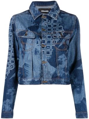 Ahluwalia veste en jean à imprimé graphique - Bleu