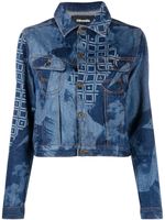 Ahluwalia veste en jean à imprimé graphique - Bleu