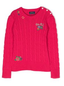 POLO RALPH LAUREN KIDS pull à broderies - Rose