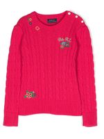 POLO RALPH LAUREN KIDS pull à broderies - Rose