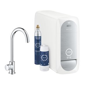 Bruisendwater Keukenkraan Grohe Blue Home Mono Starterkit Chilled en Sparkling Water C Uitloop Chroom