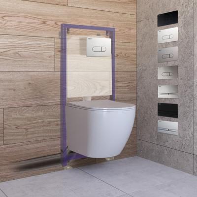 Toiletset Budget 62 Mudo Glans Wit Met B&W Drukplaat