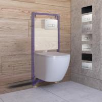 Toiletset Budget 62 Mudo Glans Wit Met B&W Drukplaat