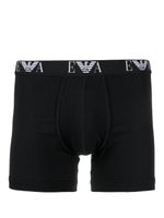 Emporio Armani boxer en coton à taille logo - Noir