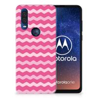 Motorola One Vision | TPU bumper | Waves Pink