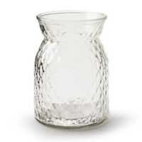 Bloemenvaas - helder bewerkt/transparant glas - H16 x D12 cm Bloemenvaas - helder bewerkt/transparant glas - H16 x D12 cm