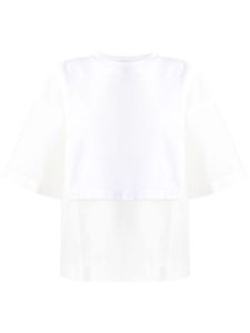 Fabiana Filippi t-shirt en coton à empiècements - Blanc