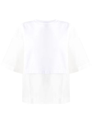Fabiana Filippi t-shirt en coton à empiècements - Blanc