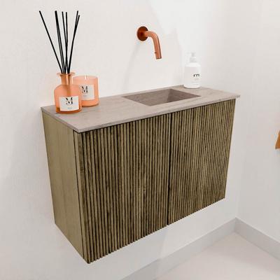 Toiletmeubel Mondiaz Joya Dlux | 60 cm | Meubelkleur Dusk | Faye wastafel Saba Wasbak Rechts | Zonder kraangat(en)