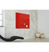 Glasbord Sigel magnetisch 1000x1000x18mm rood - thumbnail
